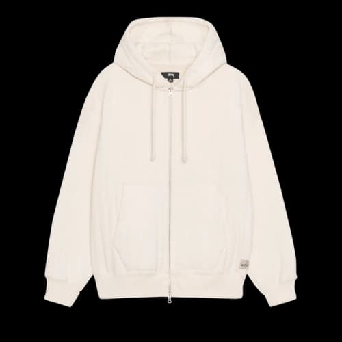 Stussy Vertical Quilted Zip Hoodie 'Ivory'