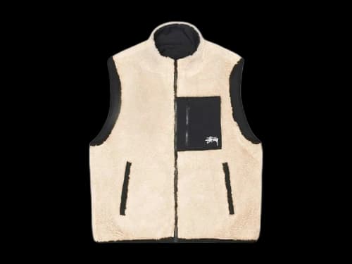 Stussy Sherpa Reversible Vest Beige