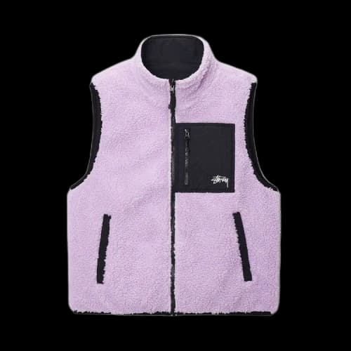 Stussy Sherpa Reversible Vest 'Lavender'