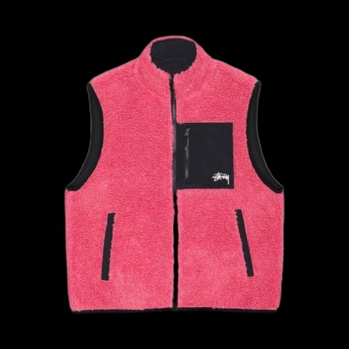 Stussy Sherpa Reversible Vest Pink