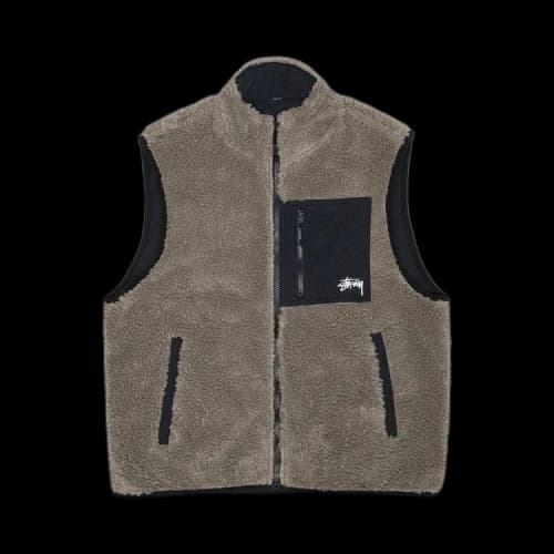 Stussy Sherpa Reversible Vest Stone