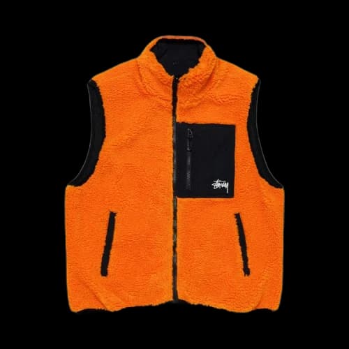 Stussy Sherpa Reversible Vest Tangerine