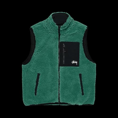 Stussy Sherpa Reversible Vest 'Teal'