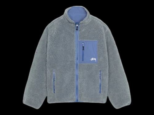 Stussy Sherpa Reversible Jacket Bluestone