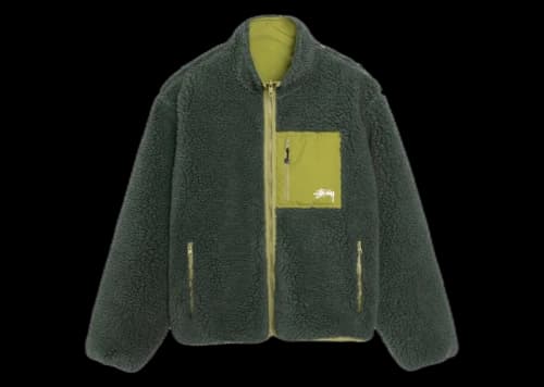 Stussy Sherpa Reversible Jacket Dark Green