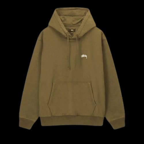 Stussy Stock Logo Hoodie 'Olive'