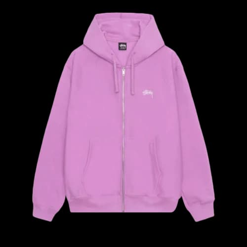 Stussy Stock Logo Zip Hoodie 'Violet'