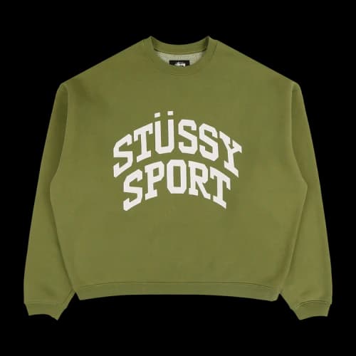Stussy Big Crackle Sport Crewneck 'Green'