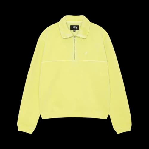 Stussy Fleece Zip Mock Hoodie Lime