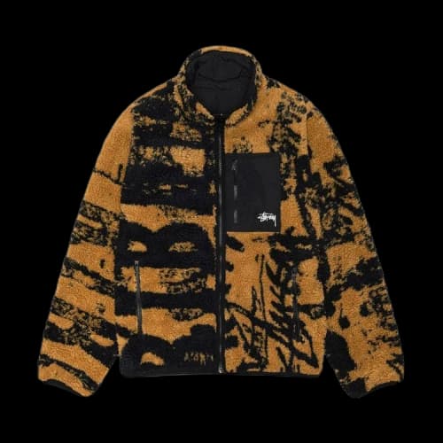 Stussy Sherpa Reversible Stamp Jacket Yellow
