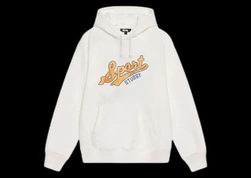 Stussy Satin Patch Oversized Hoodie Off White
