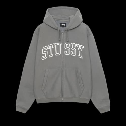 Stussy Outline Zip Hoodie 'Grey'