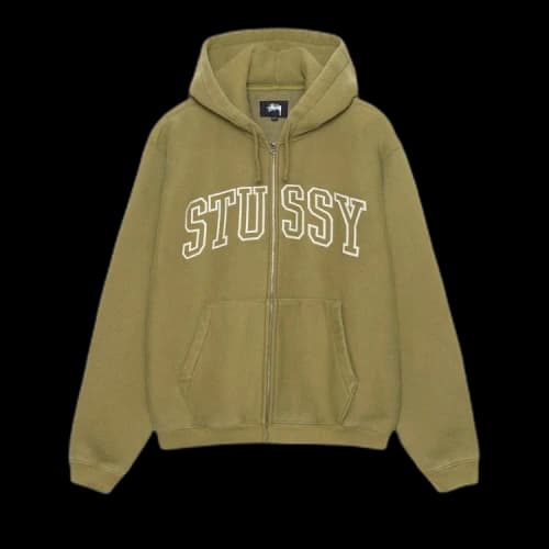 Stussy Outline Zip Hoodie Olive