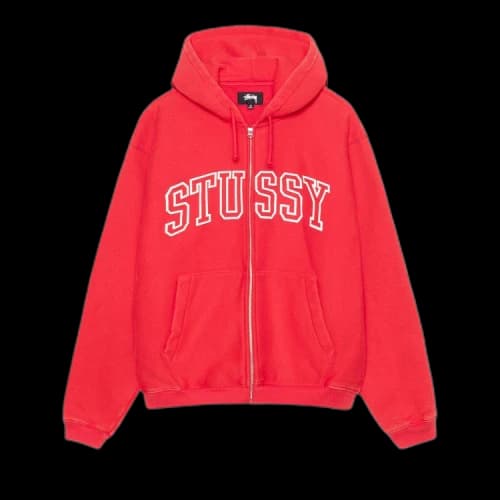 Stussy Outline Zip Hoodie Red