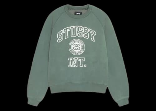 Stussy Overlock Varsity Raglan Crew Pine