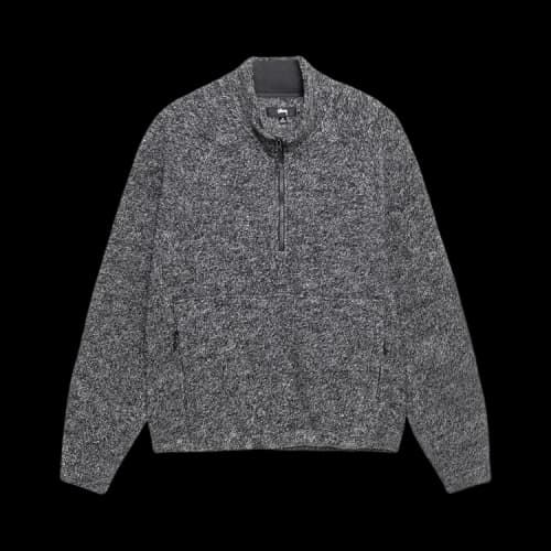 Stussy Wool Blend Sherpa Mock Neck Black