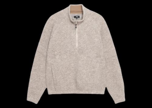 Stussy Wool Blend Sherpa Mock Neck Tan