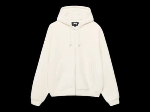Stussy Fleece Raglan Zip Hoodie Natural