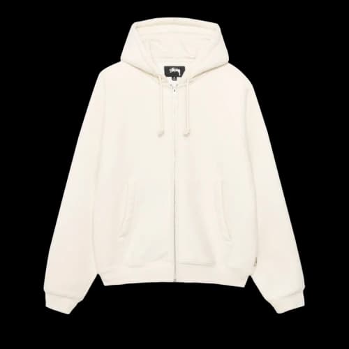 Stussy Fleece Raglan Zip Hoodie 'Natural'