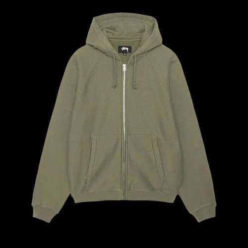 Stussy Raglan Zip Hoodie Olive