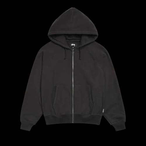 Stussy Raglan Zip Hoodie 'Washed Black'