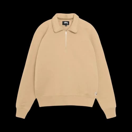 Stussy Relaxed Half Zip Khaki
