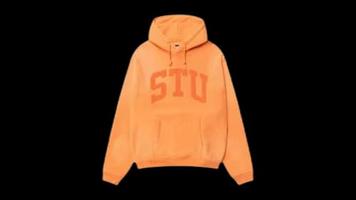 Stussy Stu Applique Hoodie Orange