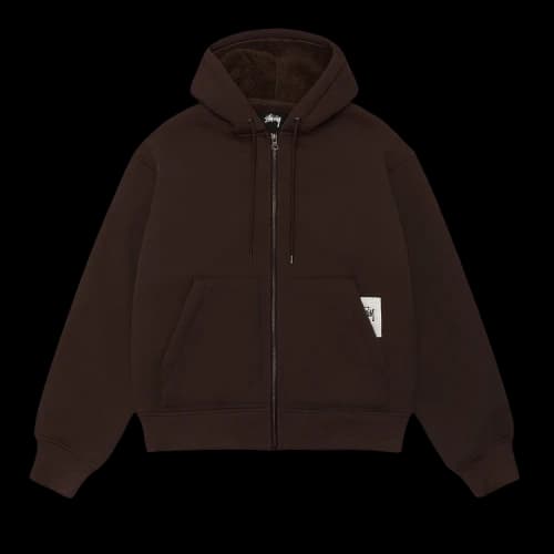 Stussy Bonded Sherpa Hoodie 'Brown'