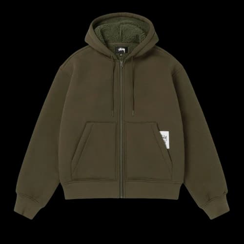 Stussy Bonded Sherpa Hoodie 'Green'