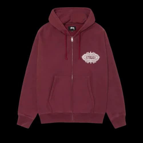 Stussy Mantra Zip Hoodie Burgundy