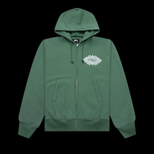 Stussy Mantra Zip Hoodie 'Green'