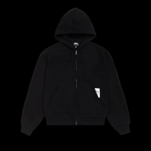 Stussy Patch Zip Knit Hoodie 'Black'