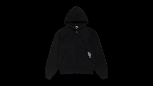 Stussy Patch Zip Knit Hoodie Black