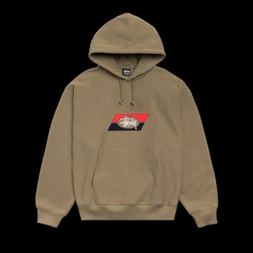Stussy Double Stripe Embroidered Hoodie 'Army'