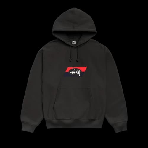 Stussy Double Stripe Embroidered Hoodie 'Black'