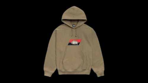 Stussy Double Stripe Embroidered Hoodie Army