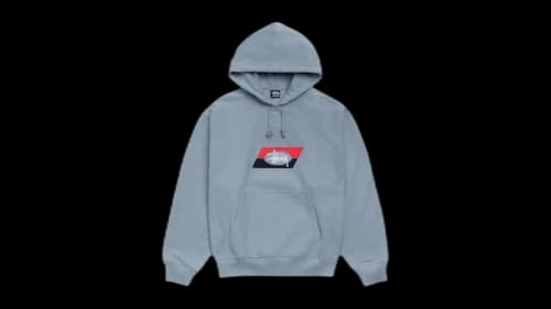 Stussy Double Stripe Embroidered Hoodie Slate
