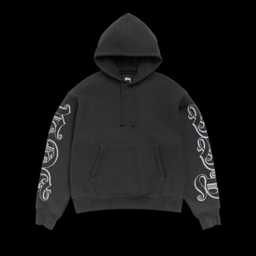Stussy Motif Print Hoodie Black