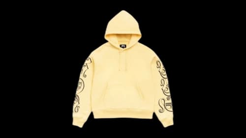 Stussy Motif Print Hoodie Yellow