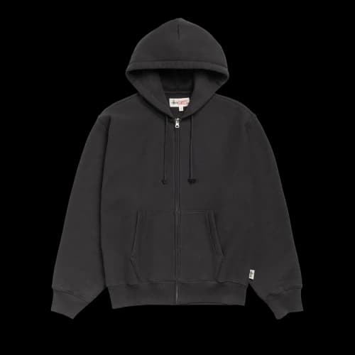 Stussy Fleece Zip Hoodie Black
