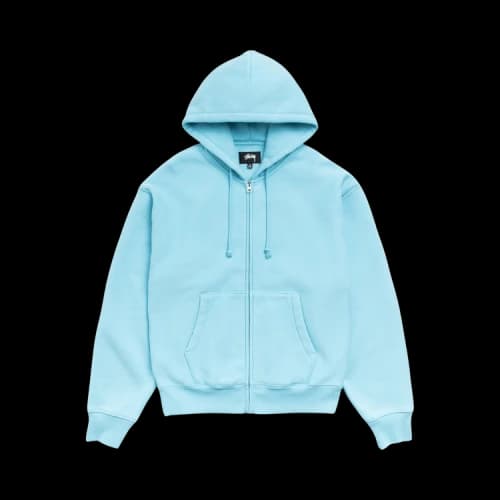 Stussy Cursive Applique Zip Hoodie 'Aqua'