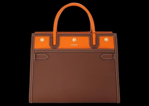 Burberry Top Handle Title Handbag Brown