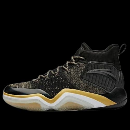 ANTA High Top Basketball Shoes 'Black Gold Yellow'