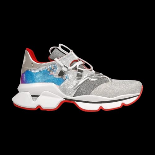 Christian Louboutin Red Runner 'Silver Glitter' (Women's)