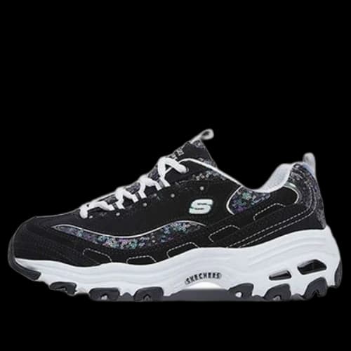 Skechers D'Lites Low-Top Sneakers Black/White (Women's)