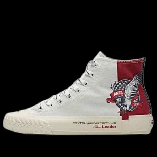 ANTA High Top Canvas Shoes 'White Blue Red'