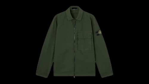 Stone Island Canvas Weave Cotton Organic Cotton 1200004 Overshirt Lead Grey