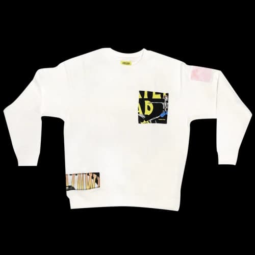 Chinatown Market Overlocked Patchwork Crewneck 'White'