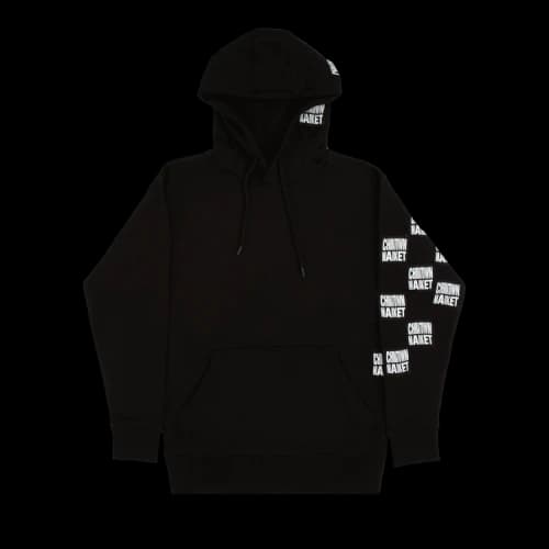Chinatown Market Overlocked Patchwork Hoodie 'Black'
