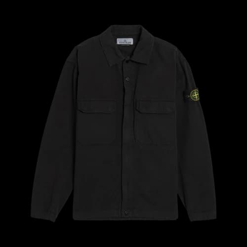 Stone Island Organic Cotton Ripstop Overshirt 'Black'